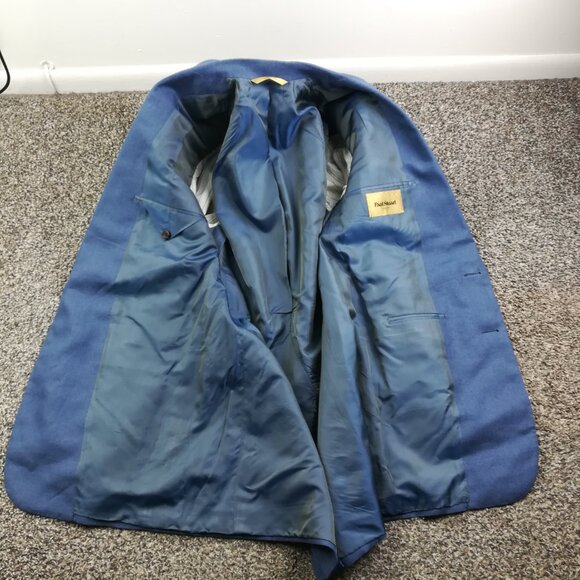 Bespoke Paul Stuart Sport Coat Blazer Linen Peak Lapel Blue 38R USA Made - Picture 4 of 11